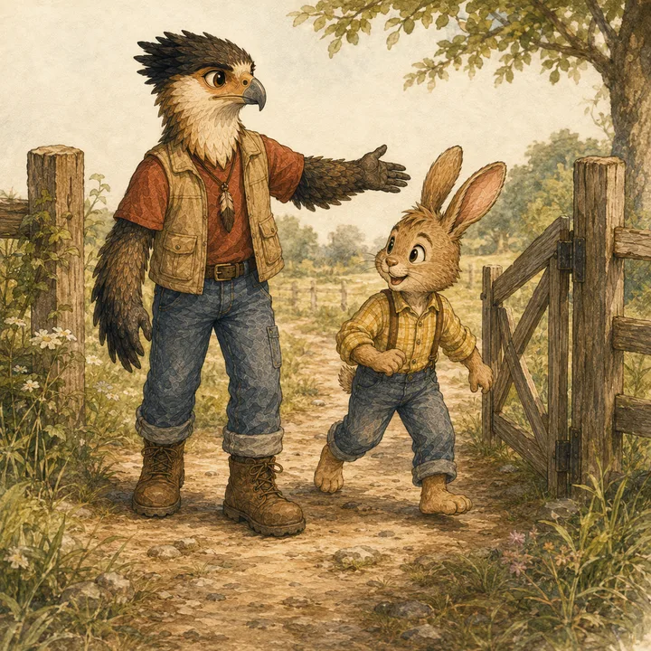 Relationship portrait of Aydin Caracara + Brandon Rabbit